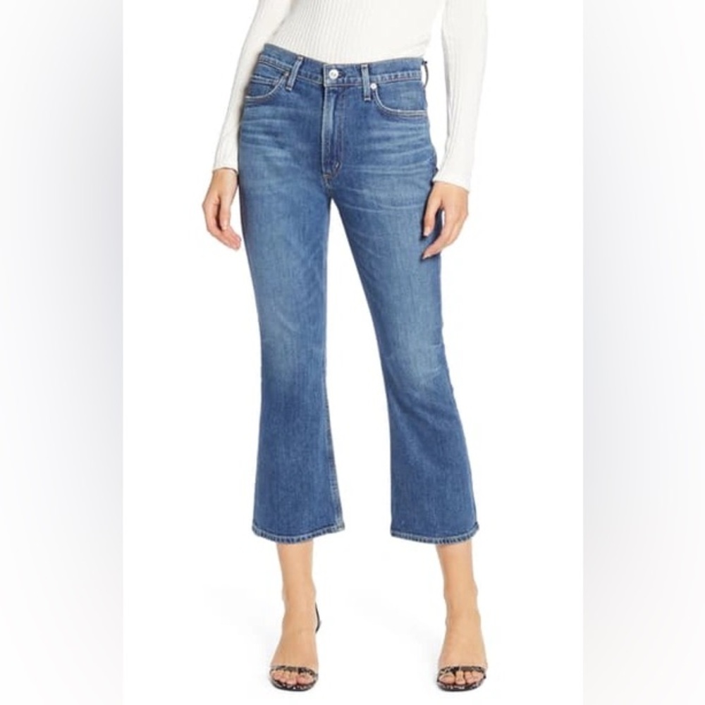 Citizens Of Humanity Premium Vintage Demy Cropped High-rise Flared Jeans Size 27